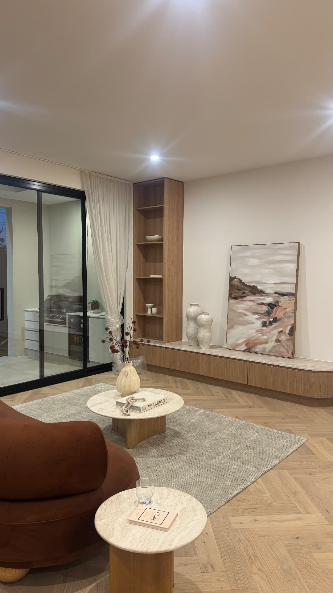 Living area with sealed joinery, glazing and skirting junctions